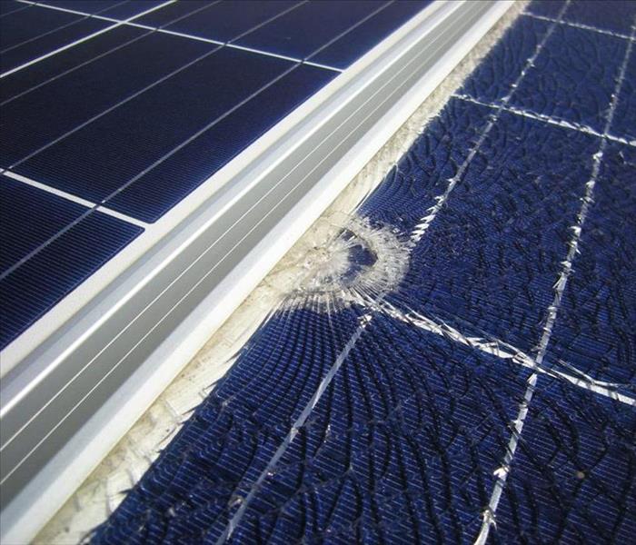 Cracked solar panel